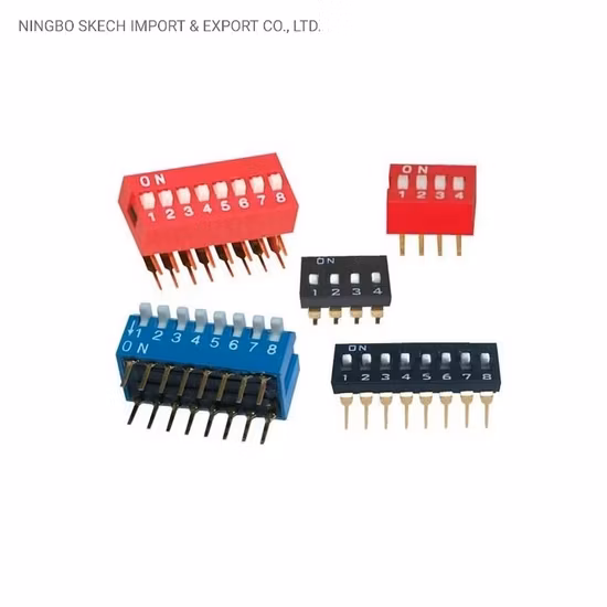 Slide Actuated Through Hole Piano Type DIP Switch Pitch 2.54mm DIP Switch Push Button Micro Switch