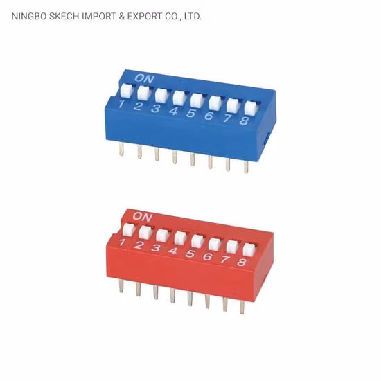DIP Slide Type Push Button Switch Through Hole Pitch 2.54mm Red/Bule Micro Switch DIP Switch