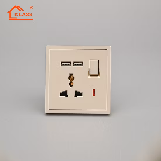 UK Plug 13A Power Outlet Socket Dual USB Wall AC DC Charger Switch Adapter Port