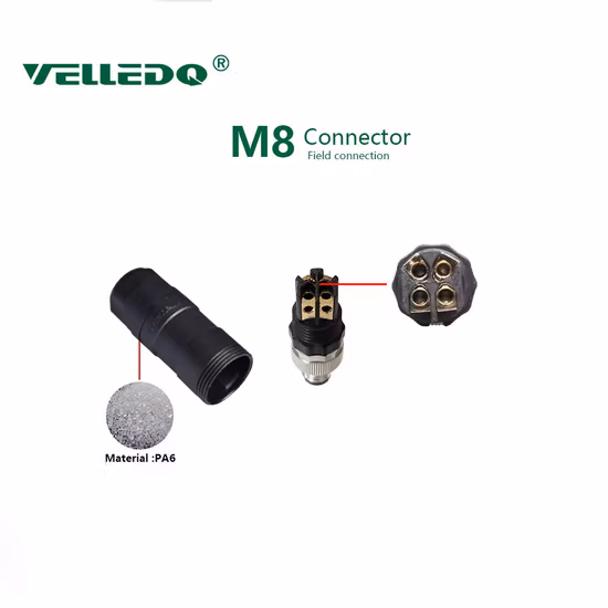 Male Straight 3/4/5/12 Pin M8 Sensor Connector Round Plug Connector